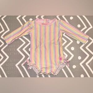6-12M Ruffle Butts Baby Girls L/S Swimsuit / Size 6-12M